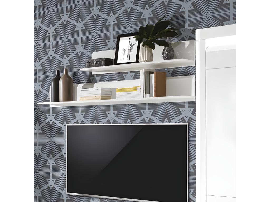 Hanging shelf 150 cm Glossy White - Parisianestop - W 152 x D 21 x H 21 cm 58493BTXG