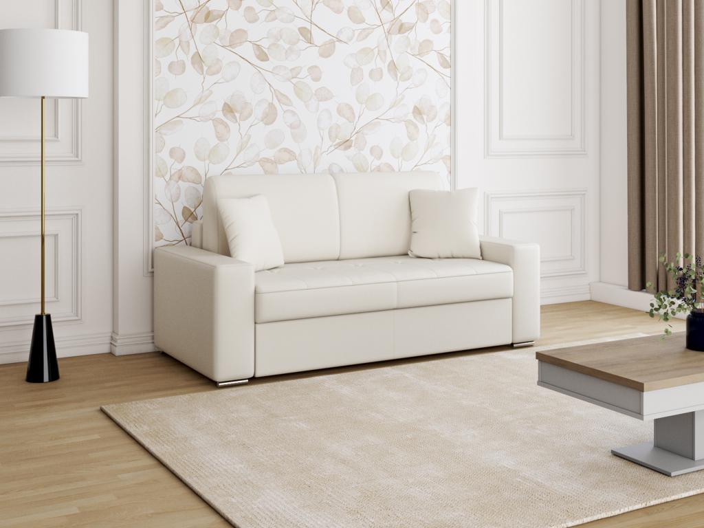 Maisonpuretop 2-seater express convertible sofa in faux leather - White - 120 cm sleeping area - 22 cm mattress 96226MYPL