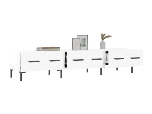 High-gloss white TV stand 150x36x30 cm engineered wood 82217GFSC