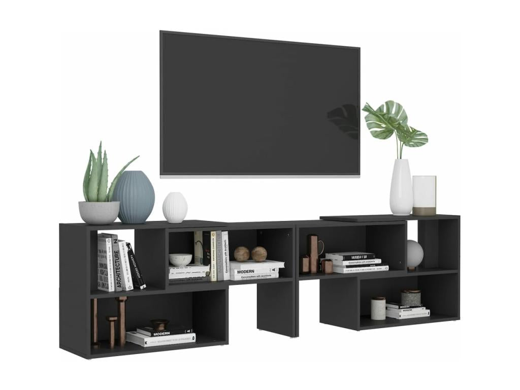 Grey TV Stand 149x30x52 cm Engineered Wood 06418APDW