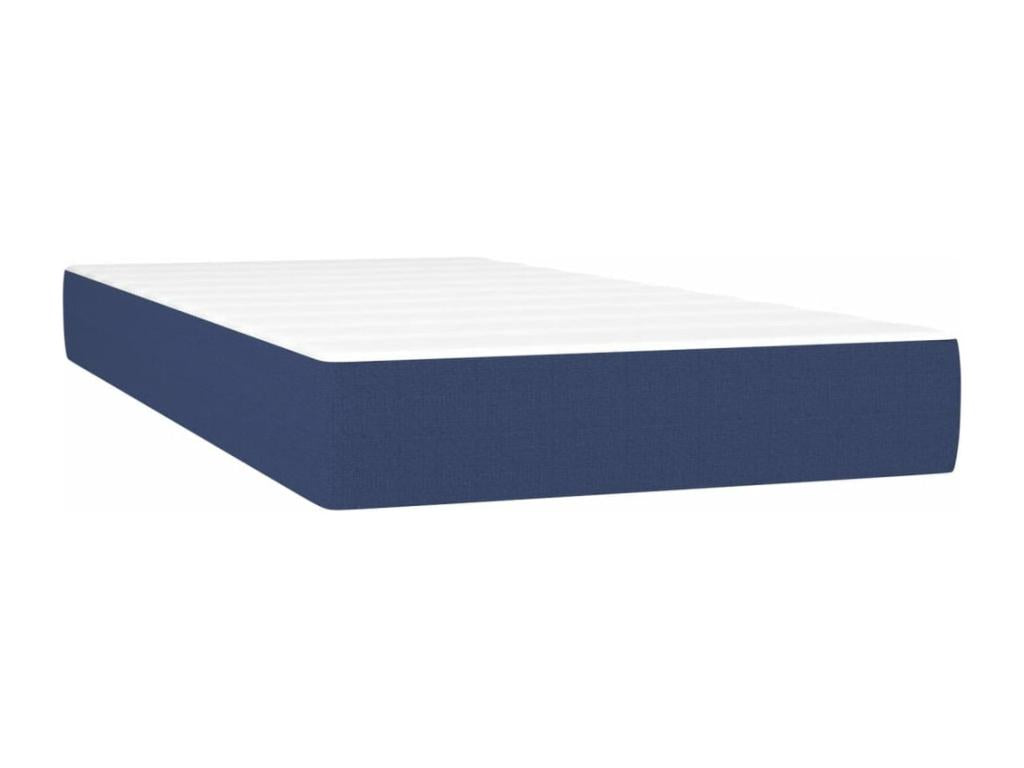 Upholstered bed base with mattress and blue LED lighting, 80x200cm, fabric 51934FURL