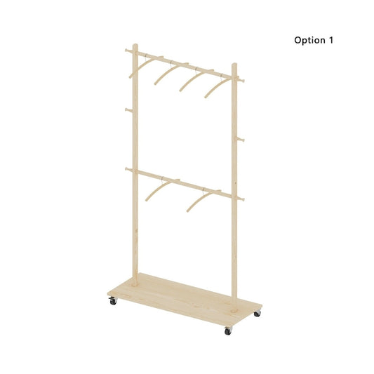 Simple Style Garment Rack with Freestanding Single Rod, Multifunctional Design, Adjustable NonSlip Feet, for Bedroom, Black