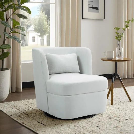 Swivel Upholstered Accent chair With pillow