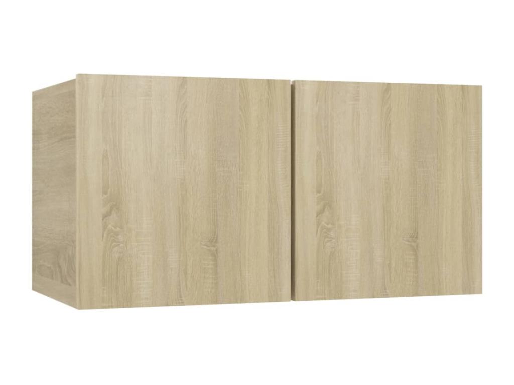 6-Piece TV Unit Set, Oak Finish, Maisonpuretop Chipboard 01312JHJV