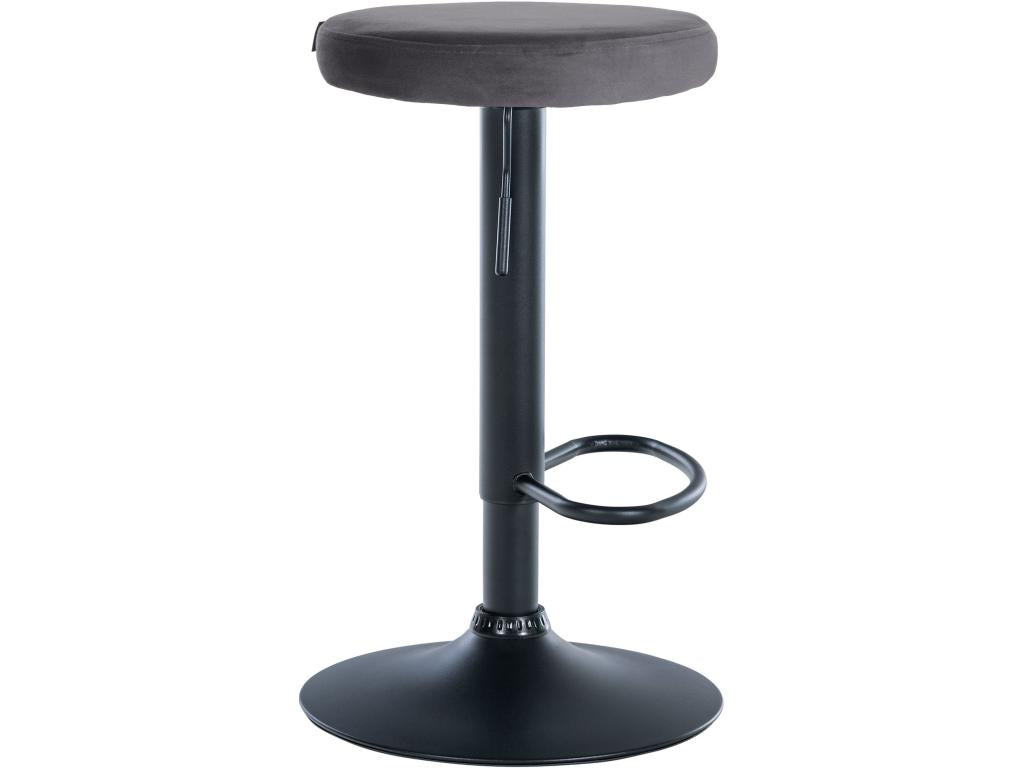 Set of 2 Bar Stools - Velvet/Metal - Dark Grey - Parisianestop 96474LPNX