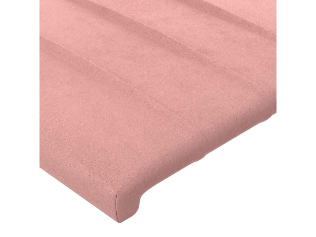 Pink LED Headboard 180x5x118/128 cm Velvet 12816ZVKU