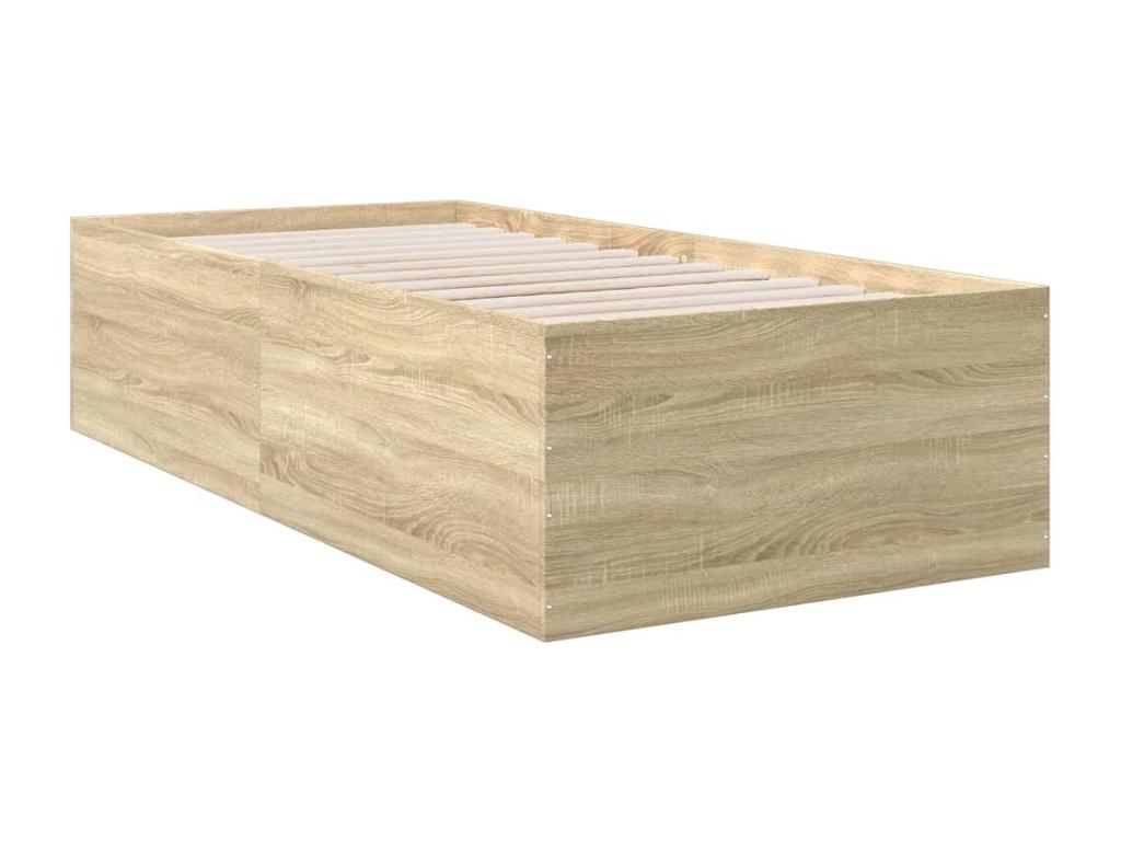 Parisianestop oak bed frame 100x200 cm engineered wood 85118THGF