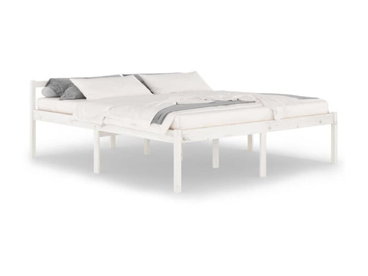 White Bed Solid Pine Wood 180x200 Super Maisonpuretop 92933WVZF