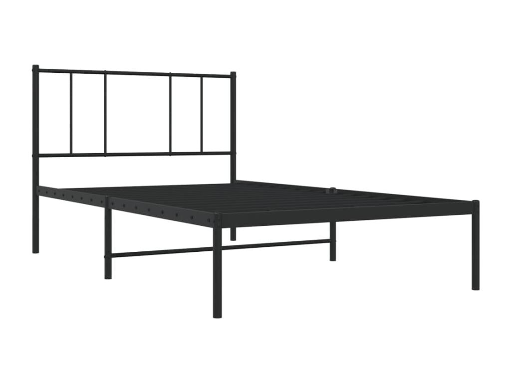 Metal bed frame with black headboard 75x190 cm 42564HJXP