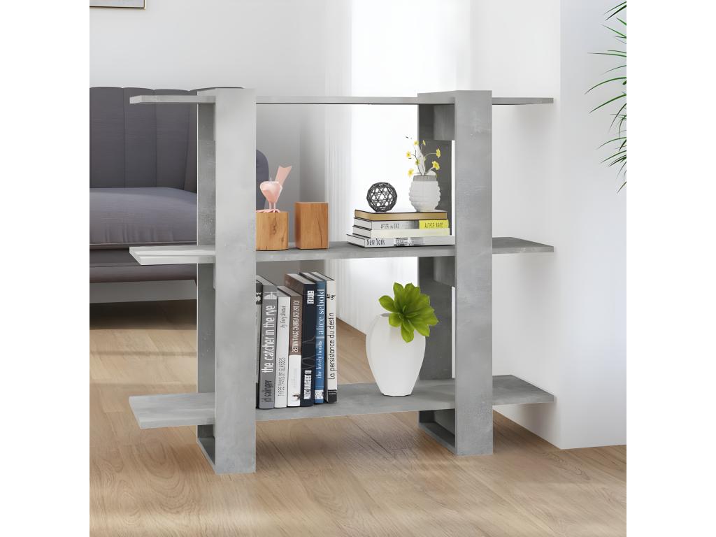 Bookshelf/Room Divider, Concrete Grey, 100x30x87 cm, 13594HSCV
