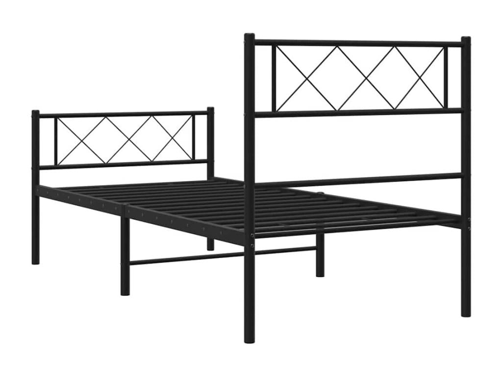Metal bed frame without mattress and black bed legs 100x200 cm 52354DHWI