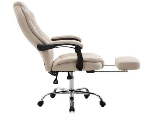Office chair - Fabric / Chrome metal - Cream - Parisianestop 44008CFPX