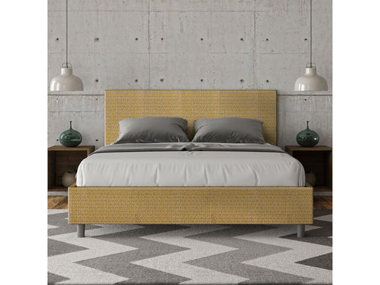 Upholstered double storage bed 160x210 Maisonpuretop 06 Maisonpuretop yellow fabric 03497LYHT