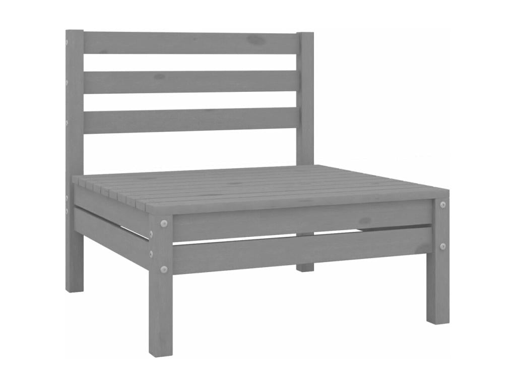 5-piece garden furniture set, solid pine wood, grey, 3 pieces, 21624KROB
