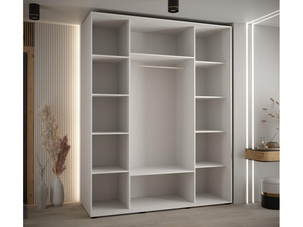 Parisianestop 1 Sliding Door Wardrobe 235.2/190/60 3 Doors White/Black/Silver 00621LYDA