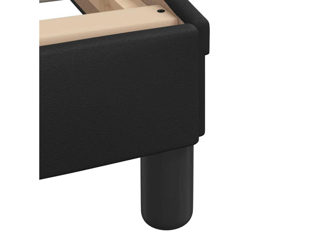 Bed with black mattress 100x200 cm faux leather 34726BSNO