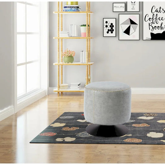 Somette 5305 Round Vintage Upholstered Ottoman