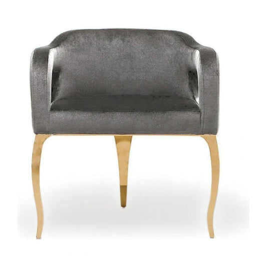 Caprice Titanium Gold Stainless Steel Dining Chair