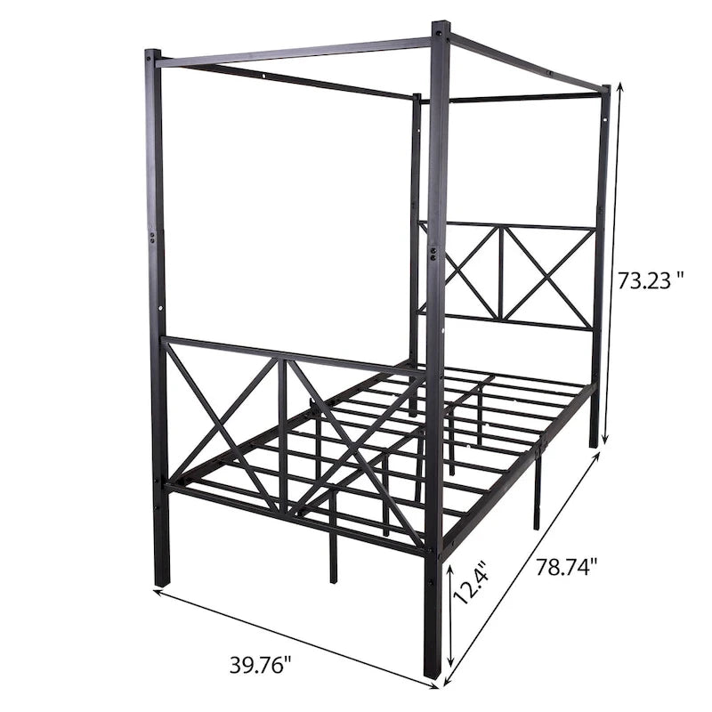 Metal Canopy Bed Frame Platform Bed Frame