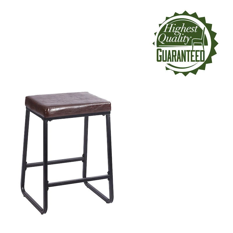 Porthos Home Selma Counter Stools Set of 2, PU Leather, Iron Legs