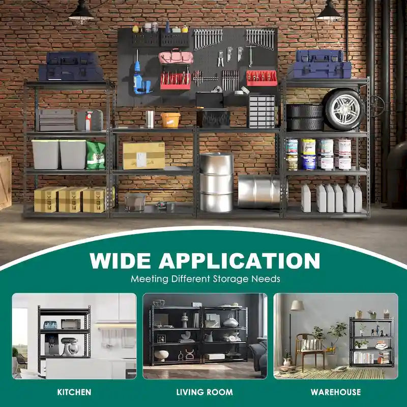 DoCred Metal Shelving Unit, Heavy Duty Garage Storage Rack, 3Pack