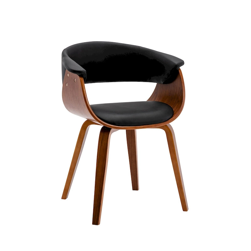 Porthos Home Meir Dining Chair, PU Leather Upholstery, Walnut Wood Legs