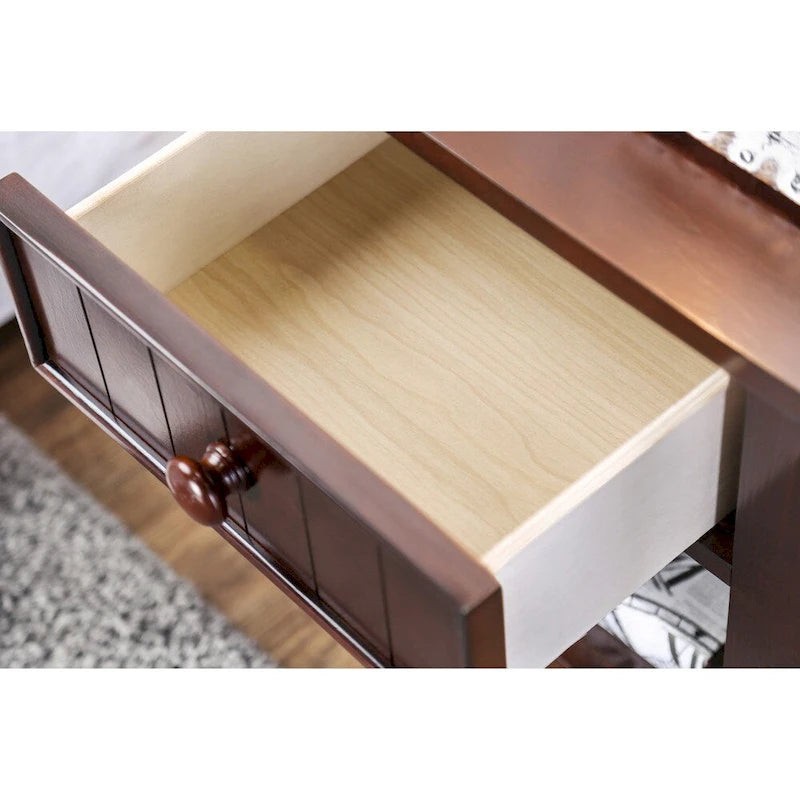 Ettrick Transitional Espresso Wood 1-Drawer Night Stand by Copper Grove