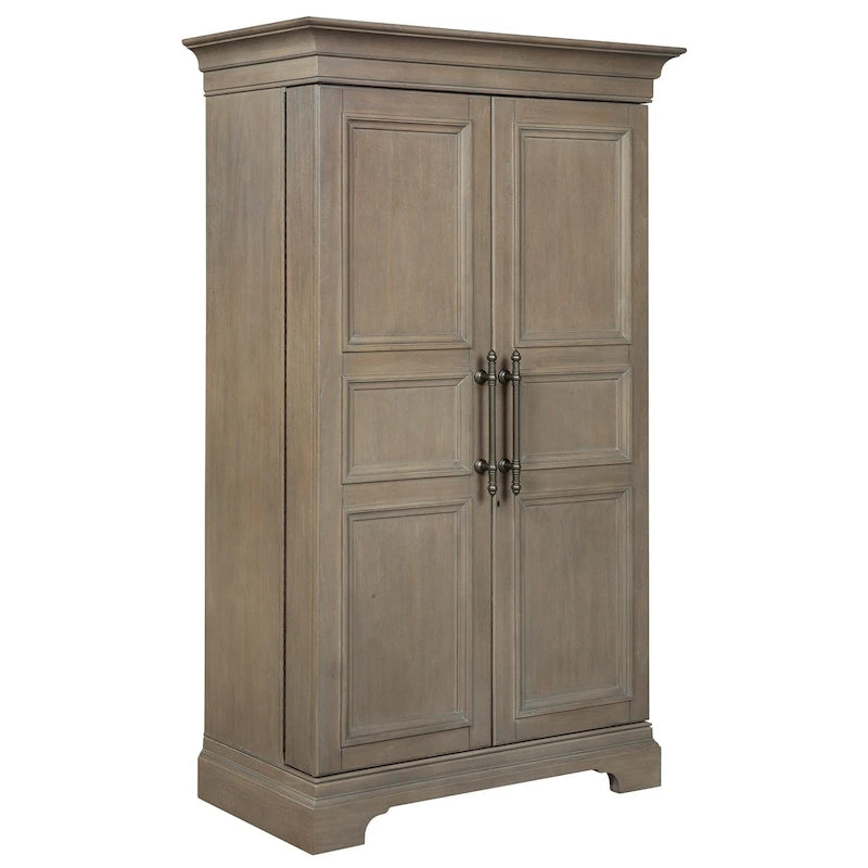 Brown Grey Distressed Wood Wine & Bar Cabinet by Howard Miller