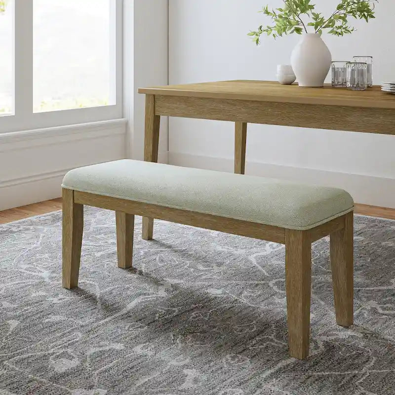 Sandra Rustic Farmhouse Design Solid Wood Dining Bench by HULALA HOME