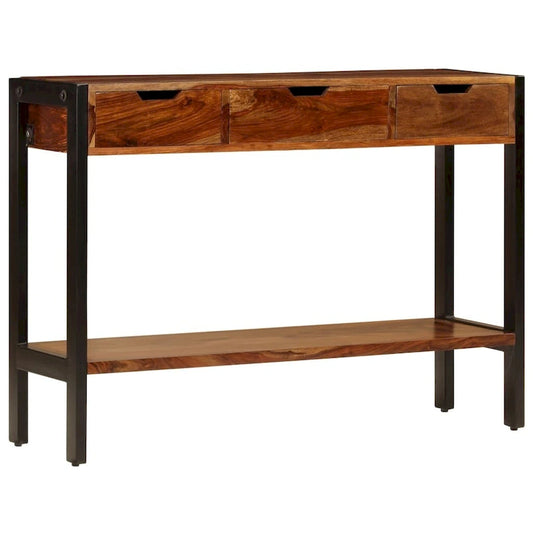 vidaXL Sideboard with 3 Drawers 43.3x13.8x29.5 Solid Sheesham Wood