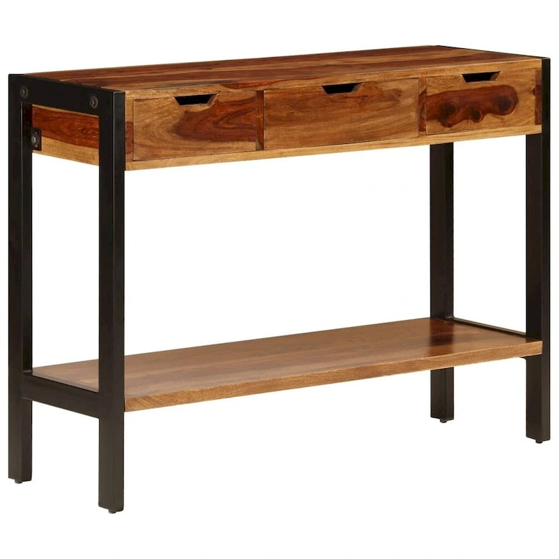 vidaXL Sideboard with 3 Drawers 43.3x13.8x29.5 Solid Sheesham Wood