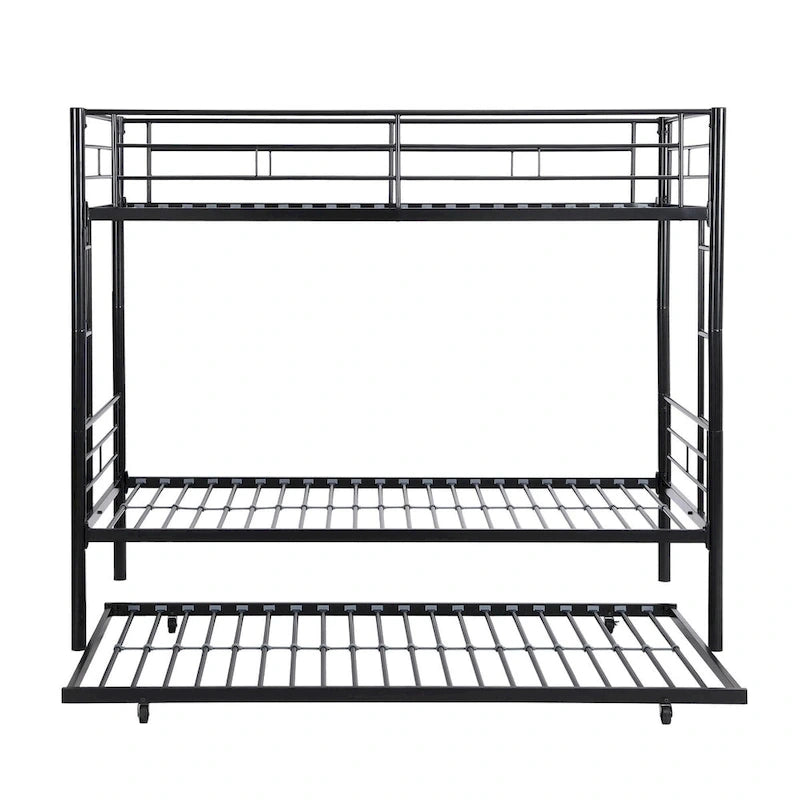 Twin Size Metal Bunk Bed with trundle,Twin Trundle Bed