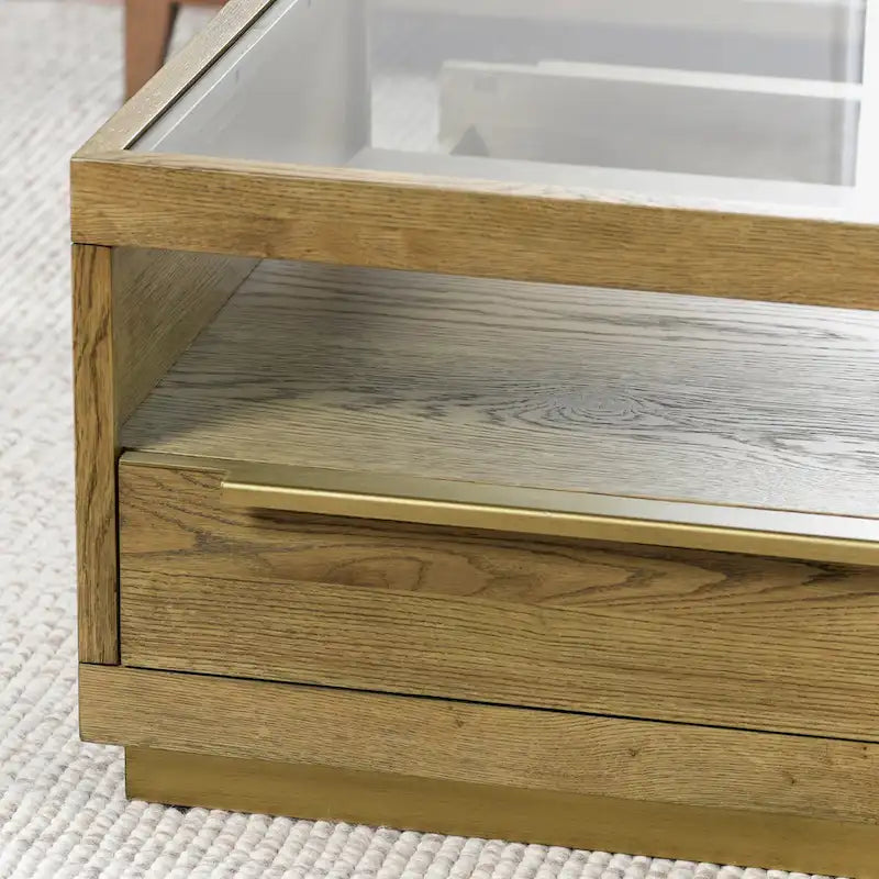 Classic Home Fallbook Four-Drawer Coffee Table in Brown