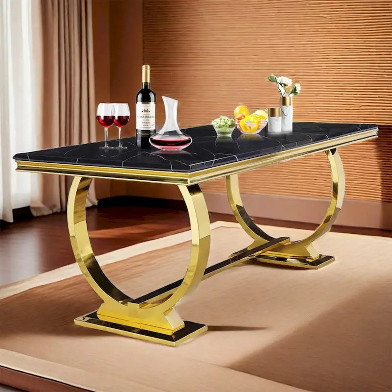72 inch Rectangular Dining Table with U-Shaped Base