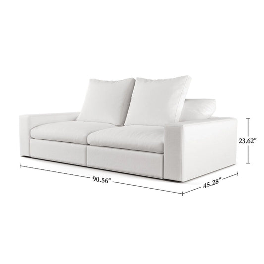 90.56 Slipcovered Modular Cloud Sofa -Loveseat