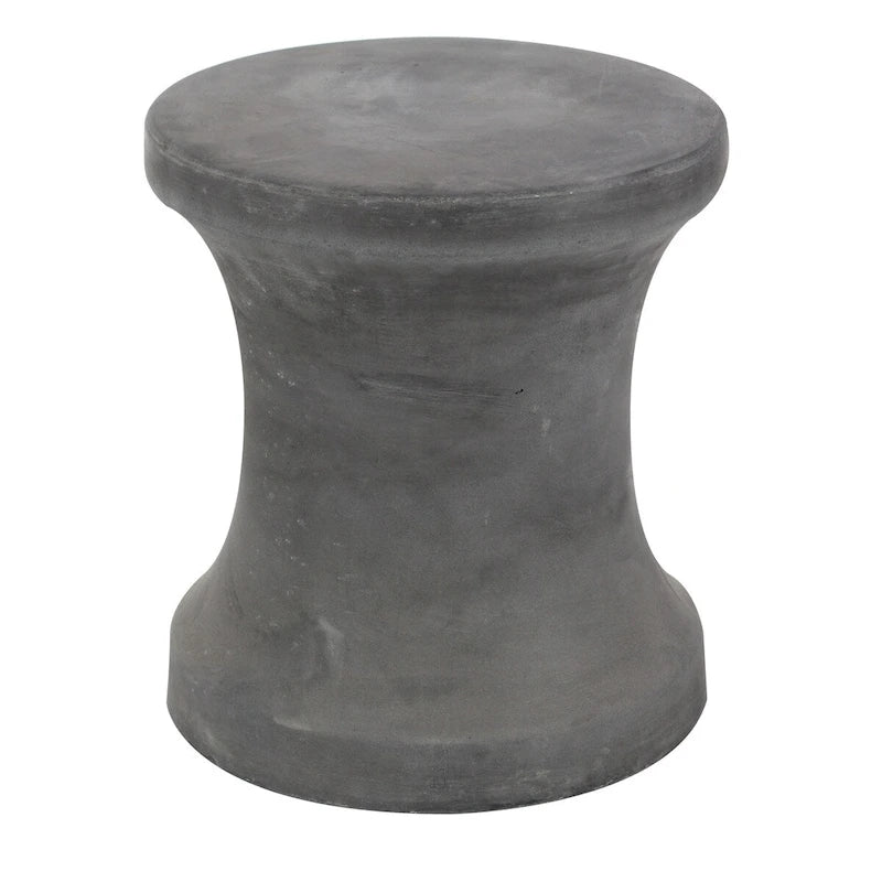 Fiberclay Ceramic Distressed Hourglass Outdoor Accent Table - White or Black - Roche River Decor