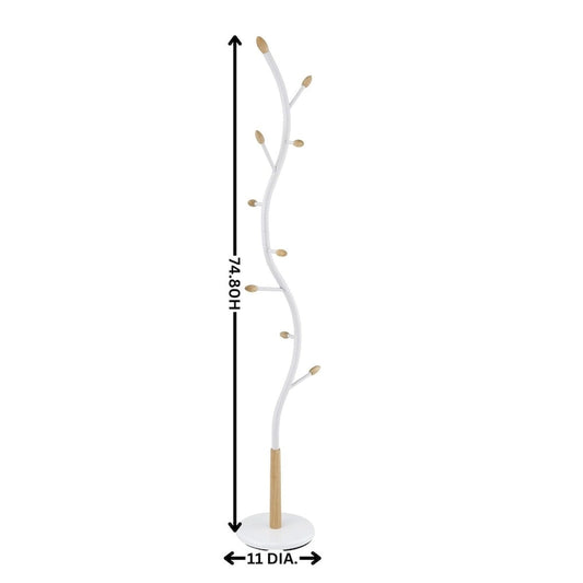 Metal 9 Hooks Standing Coat Rack