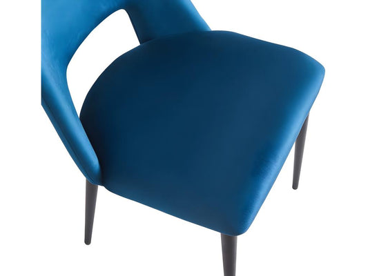 Set of 2 Parisianestop Velvet Chairs - Dark Blue 66447UZHX