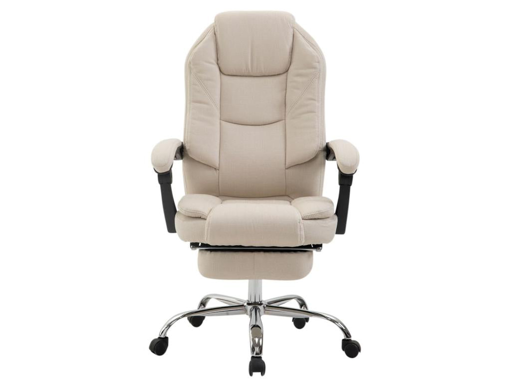 Office chair - Fabric / Chrome metal - Cream - Parisianestop 44008CFPX