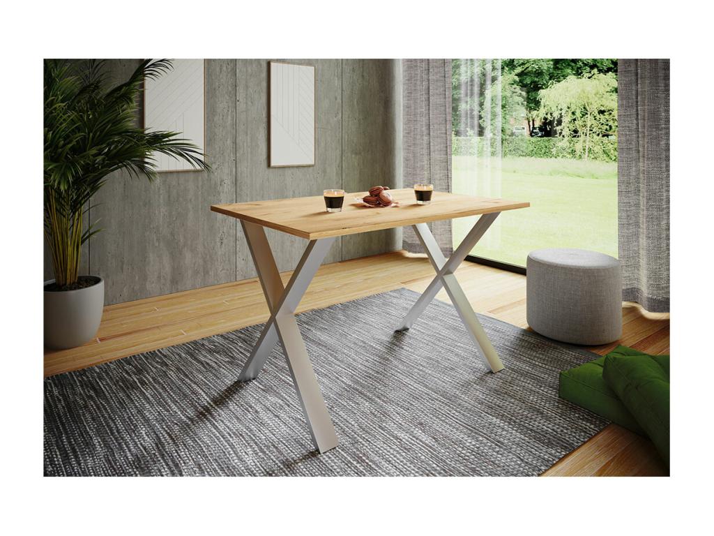 Maisonpuretop dining table 110x80 oak finish, silver color. 27995HYIW