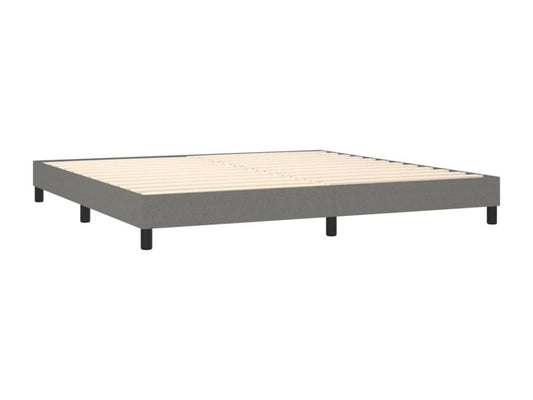 Upholstered bed base with mattress, dark grey, 200x200cm, fabric, 21504KXIK