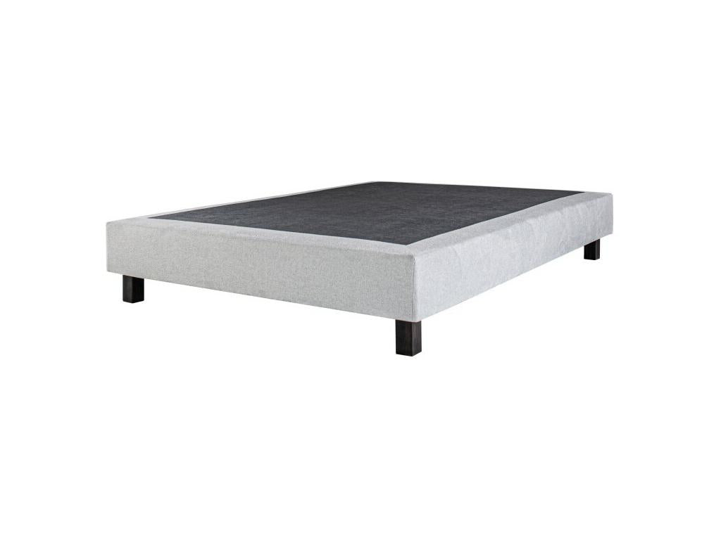 Set of 20cm grey bed bases and 20cm Parisianestop high-density firm foam mattresses, summer/winter side, 140x190cm 87053EVAJ