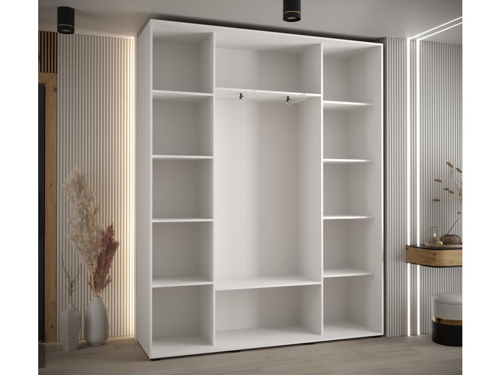 Maisonpuretop 8 Sliding Door Wardrobe 235.2/190/45 3 Doors White/White/Black 39168VIWD