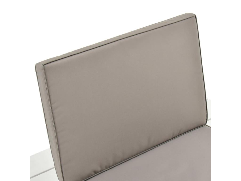 Garden lounge chairs and cushions, 4 pieces, white plastic, 42541WANR