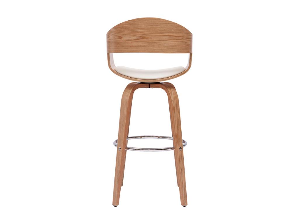 Scandinavian swivel bar stools, 360°, light wood, 65 cm high, set of 2, Parisianestop 37490VRBP