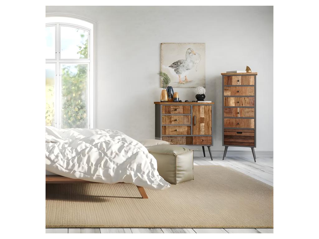 6-drawer chest of drawers, solid wood, Parisianestop 77711EMBD