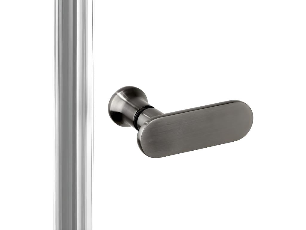 170cm Brushed Stainless Steel Hinged Shower Door Parisianestop GUNMETAL BRUSHED 15163HZDK