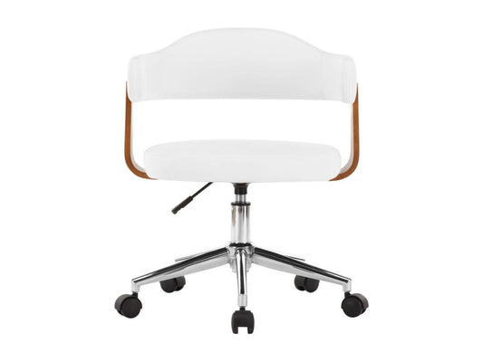 White leather swivel chair/armchair, 55x50x78 cm, 02 0024083 72662TIEY