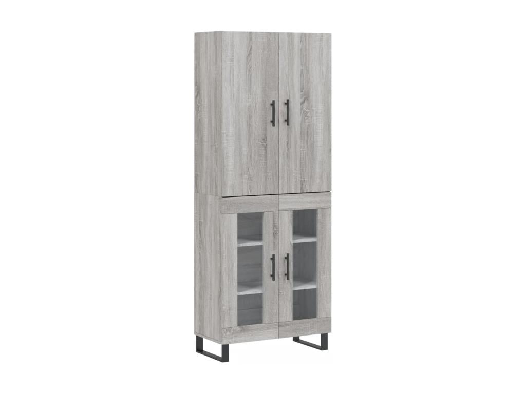 Parisianestop Highboard, Grey, 69.5x34x180 cm, Engineered Wood, 09976GHOF