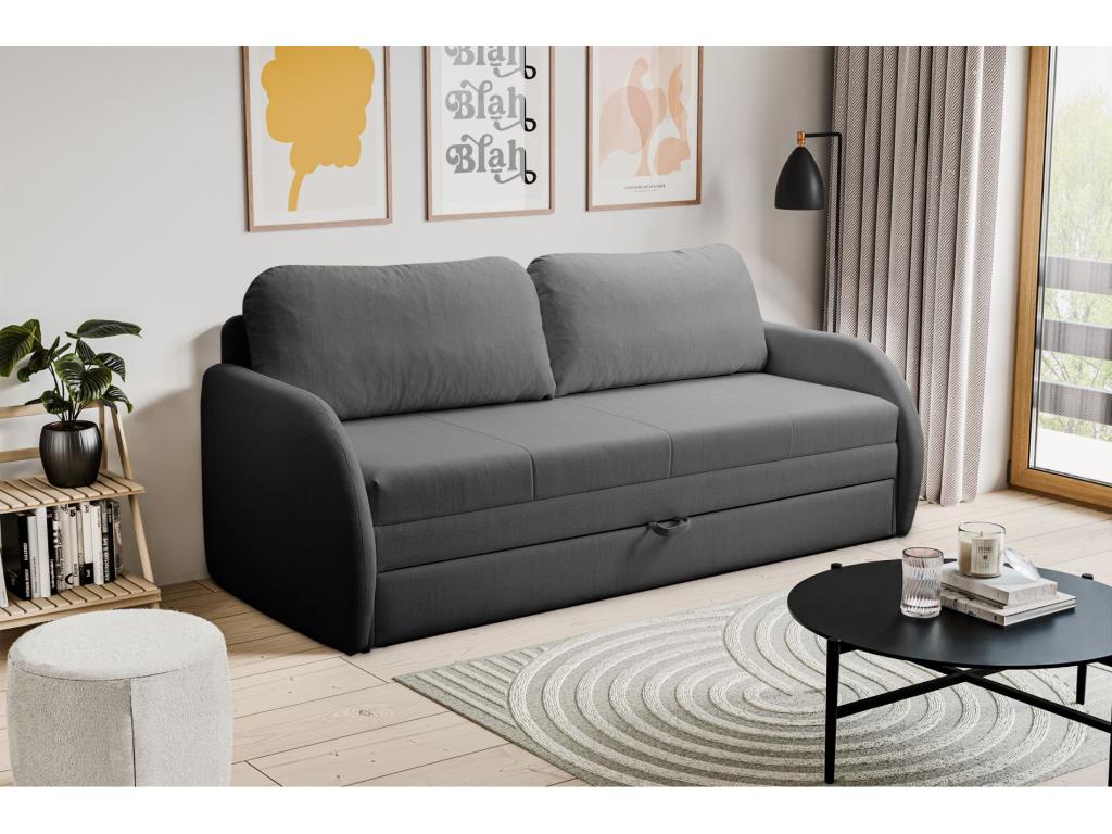 3-seater convertible sofa - dark grey - Parisianestop NEVE 28081JQYZ